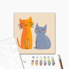 Mosolygó macskák - Számfestő készlet kereten 40x40