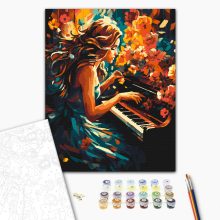 Szenvedélyes zongorista - Számfestő készlet kereten 40x50