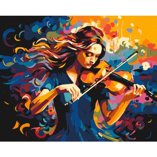 Szenvedélyes hegedűművész - Számfestő készlet kereten 40x50