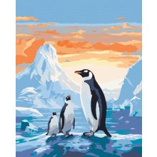 Pingvin család - Számfestő készlet kereten 40x50