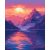   Színekben játszó naplemente - Számfestő készlet kereten 40x50