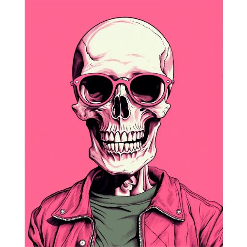 Napszemcsis koponya - Számfestő készlet kereten 40x50