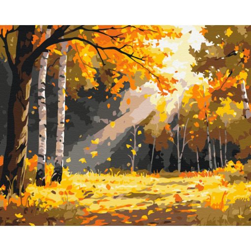 Aranyló őszi erdő - Számfestő készlet kereten 40x50