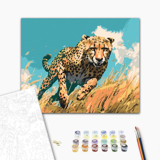 A leggyorsabb emlős - Számfestő készlet kereten 40x50