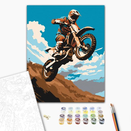 Földet érni két keréken - Számfestő készlet kereten 40x50