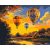 Hőlégballonok a Naplementében - Számfestő készlet kereten 40x50