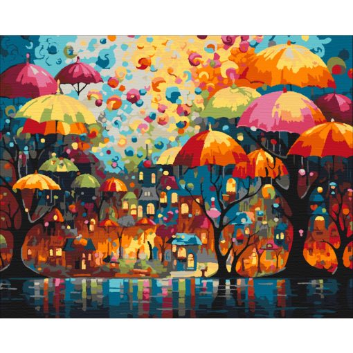 Esernyőpark - Számfestő készlet kereten 40x50