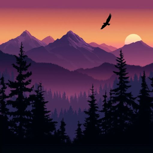 Távoli horizont - Számfestő készlet kereten 40x40