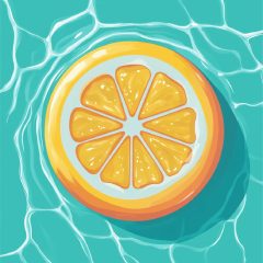 Citrom a vízben - Számfestő készlet kereten 40x40