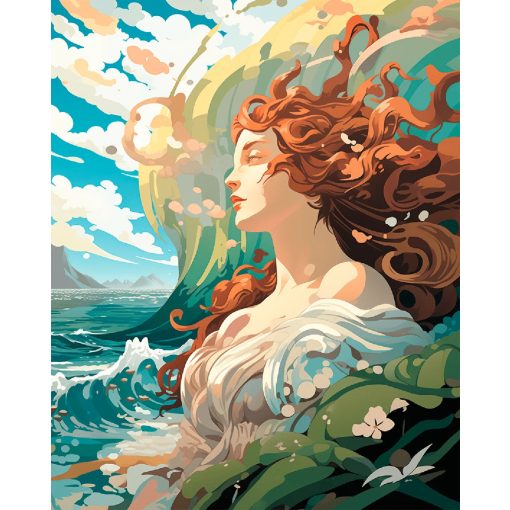 A vénusz születése - Számfestő készlet kereten 40x50