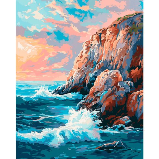 Sziklahullámok - Számfestő készlet kereten 40x50