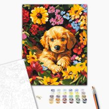 Virágok között - Számfestő készlet kereten 40x50