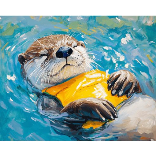 Álmodozó vidra - Számfestő készlet kereten 40x50