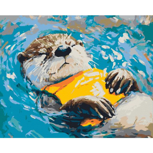 Álmodozó vidra - Számfestő készlet kereten 40x50