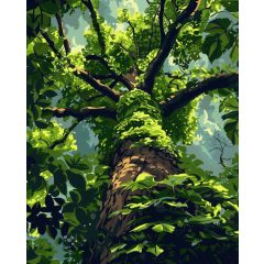 Lombkorona alatt - Számfestő készlet kereten 40x50