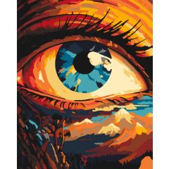 Látomás a hegyekről - Számfestő készlet kereten 40x50