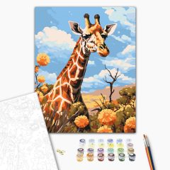 Afrikai reggel - Számfestő készlet kereten 40x50