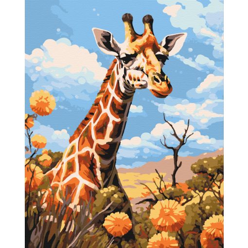 Afrikai reggel - Számfestő készlet kereten 40x50