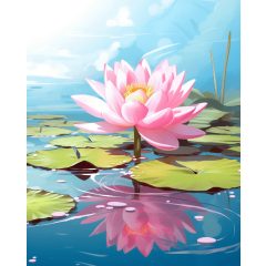 Magányos liliom - Számfestő készlet kereten 40x50