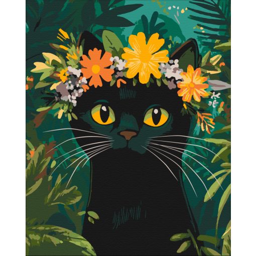 Tavaszi cica - Számfestő készlet kereten 40x50