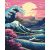   A nagy hullám naplementében - Számfestő készlet kereten 40x50