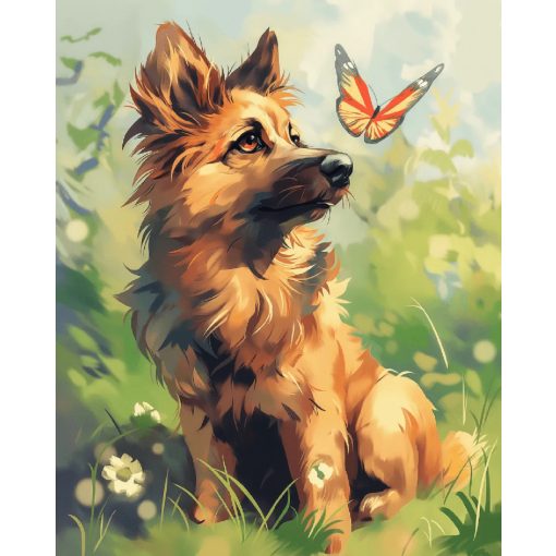 Új barát - Számfestő készlet kereten 40x50