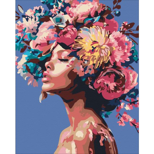 Virágba borulva - Számfestő készlet kereten 40x50