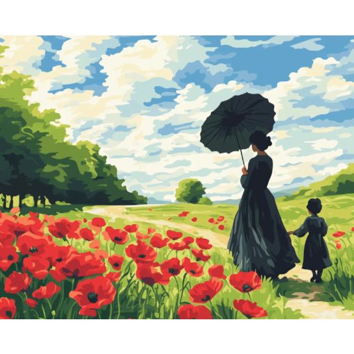Egy nyári séta emléke - Számfestő készlet kereten 40x50