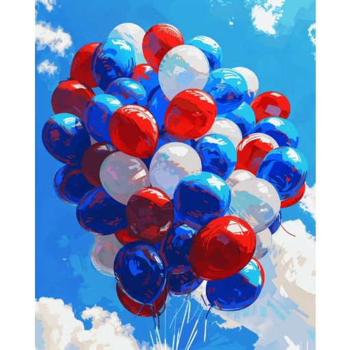 Léggömbök - Számfestő készlet kereten 40x50