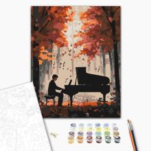 Zongoraszó az erdőben - Számfestő készlet kereten 40x50