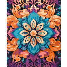 Virágos mandala - Számfestő készlet kereten 40x50