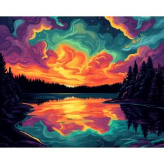 Víztükör - Számfestő készlet kereten 40x50