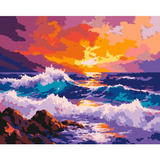 Hullámzó tenger - Számfestő készlet kereten 40x50