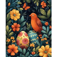 Húsvéti madár - Számfestő készlet kereten 40x50