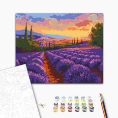   Végtelen levendulamezők - Számfestő készlet kereten 40x50
