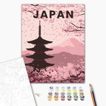 Japán - Számfestő készlet kereten 40x50