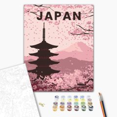Japán - Számfestő készlet kereten 40x50