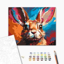 Festett nyúl - Számfestő készlet kereten 40x50