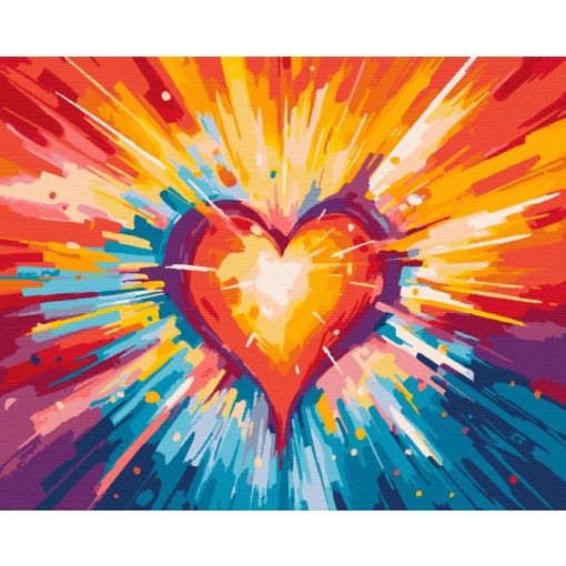 Szív - Számfestő készlet kereten 40x50