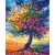 Fa élénk színekben - Számfestő készlet kereten 40x50