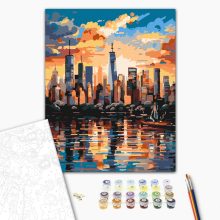 Felhőkarcolók városa - Számfestő készlet kereten 40x50