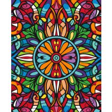 Színes rapszódia mandala - Számfestő készlet kereten 40x50