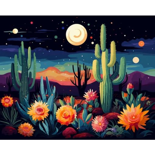 Sivatagi este - Számfestő készlet kereten 40x50