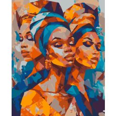 Nőies trió - Számfestő készlet kereten 40x50