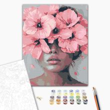 Virágos vízió - Számfestő készlet kereten 40x50