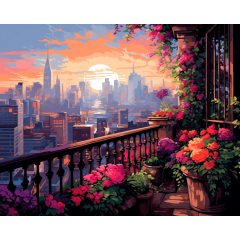 Erkély - Számfestő készlet kereten 40x50