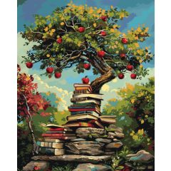 Tudás és természet - Számfestő készlet kereten 40x50