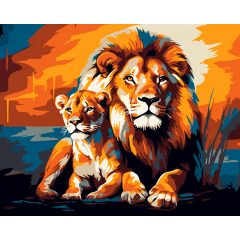 Király és királyfi - Számfestő készlet kereten 40x50