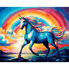 Fenséges unikornis - Számfestő készlet kereten 40x50