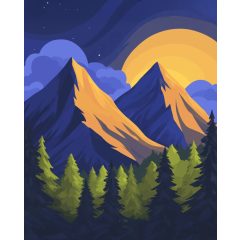 Éjszakai táj - Számfestő készlet kereten 40x50